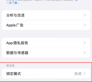 青海苹果15服务网点分享iPhone15中的“锁定模式”有什么作用